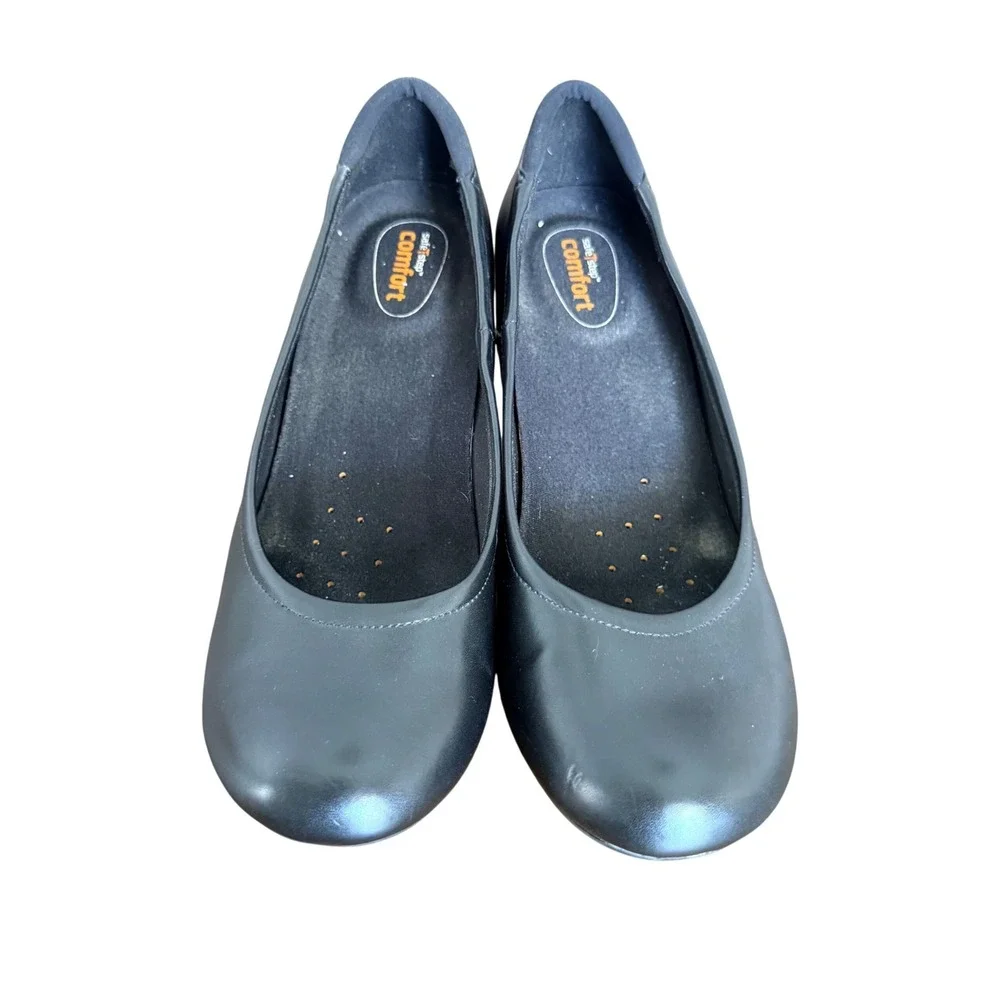 SafeTStep Comfort Womens Black‎ Wedge Pumps Slip Resistant Work Shoes Size 6.5